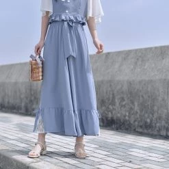 Juwas NEW ARRIVAL Summer Korean Top And Capri Square Pants Set