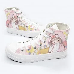Juwas Anime Girl Pig Canvas High Cut Sneakers NEW ARRIVAL