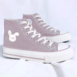 Juwas Bunny Bear High Top Canvas Sneaker Shoes