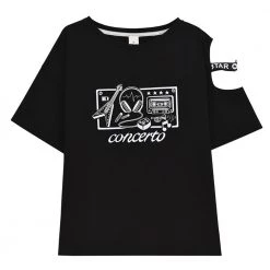 Juwas NEW ARRIVAL Gothic Black Music Concerto T-Shirt