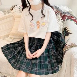 Juwas Japanese Cartoon Angle Girl Cotton T-shirt