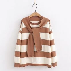 Juwas Sailor Collar Stripe Hoodie NEW ARRIVAL