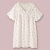 Juwas Peach Print V-neck Cotton Summer Pajamas Dress