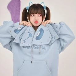 Juwas Cute Monster Changeful Letter Hoodie NEW ARRIVAL