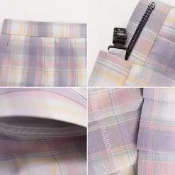 Juwas NEW ARRIVAL JK School Girl Plaid High Waist Mini Skirt