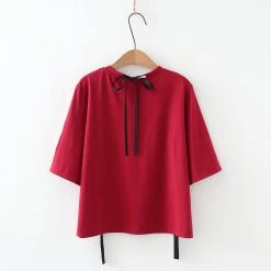 Juwas Japanese Style Red And Black Lucky Cat Top Short 15 Juwas Japanese Style Red And Black Lucky Cat Top Short