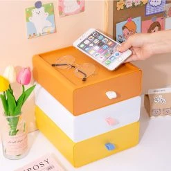 Juwas Kawaii Color Block Rectangle Mini Drawer NEW ARRIVAL