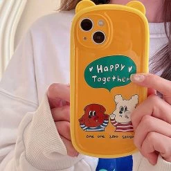 Juwas Puppy And Rabbit Happy Together IPhone Case