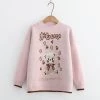 Juwas Japanese Cartoon Bear Embroidery Sweater