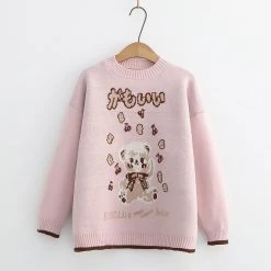 Juwas CLOTHING Biscuit Bear Print Sweater
