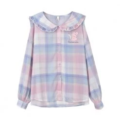 Juwas Adorable “Rock The Rabbit” Pink Plaid Polo NEW ARRIVAL