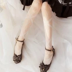 Juwas Lolita Lace See Through Thigh High Socks