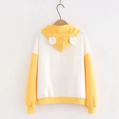 Juwas CLOTHING Cartoon Leaf Bear Embroidery Hoodie