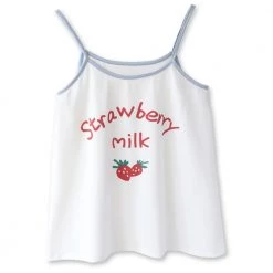 Juwas Sweet Strawberry Milk Sleeveless Top And Short CLOTHING