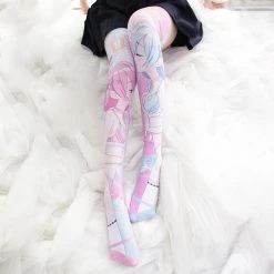 Juwas CLOTHING Kawaii Kissing Anime Girl Knee Socks