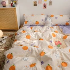 Juwas Fruits Oranges Peaches Strawberries Printed Beddings Set NEW ARRIVAL