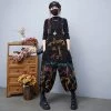 Juwas Vintage Slither Painted Streetwear Oversized Overalls