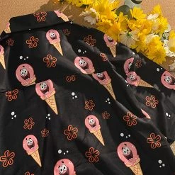 Juwas Ice Cream Print Loose Polo Top NEW ARRIVAL 15 Juwas Ice Cream Print Loose Polo Top NEW ARRIVAL