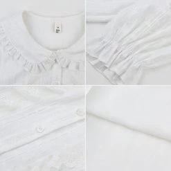 Juwas Lolita Vintage White Lace Shirt