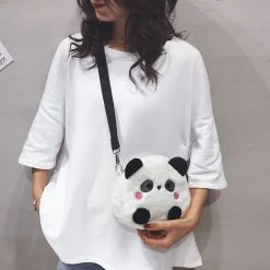 Juwas Cute Panda Plush Crossbody Bag