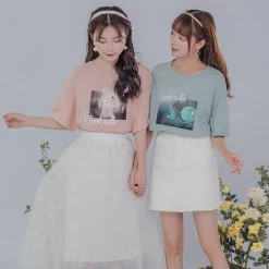 Juwas NEW ARRIVAL Pastel Princess Graphic Tees 11 Juwas NEW ARRIVAL Pastel Princess Graphic Tees