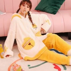 Juwas Kawaii Yellow MyCat Oversized Pajamas