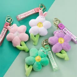 Juwas Pastel Flower Plush Keychain