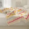 Juwas HOME&LIFESTYLE Rainbow Curls Plush Velvet Blanket