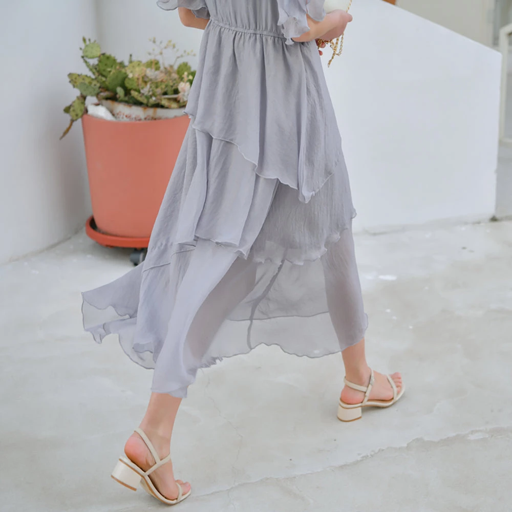 Juwas Princess Gypsy Gray Midi Dress 8 Juwas Princess Gypsy Gray Midi Dress