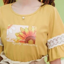 Juwas Sunflower Ruffled T-Shirt And Khaki Skirt NEW ARRIVAL 14 Juwas Sunflower Ruffled T-Shirt And Khaki Skirt NEW ARRIVAL