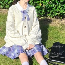 Juwas CLOTHING JK Loose Knit Cardigan Sweater Coat