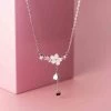 Juwas NEW ARRIVAL Sweet Sakura Silver Necklace