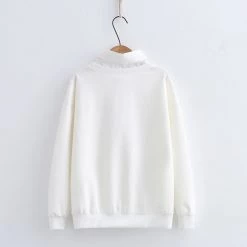 Juwas Bear Letters Print Fake Two Piece Sweatshirt CLOTHING