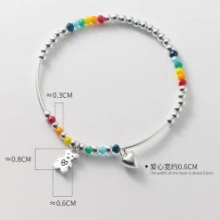 Juwas Fashion & Beauty Rainbow Beads Hand Bracelet Charm