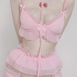 Juwas CLOTHING Intimate Lolita Sheer Lace Strap Lingerie