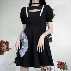 Juwas Gothic Hollow Out Oversize Dress