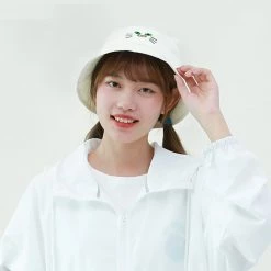 Juwas NEW ARRIVAL Cute Cat Embroidery Bucket Hat