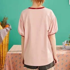Juwas Cherry Theme Loose T-shirt NEW ARRIVAL