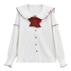 -Juwas NEW ARRIVAL Lolita Girl Fashion Ruffles Long Sleeved Blouse