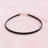 Juwas NEW ARRIVAL Classic Black Leather Strip Neck Choker