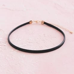Juwas NEW ARRIVAL Classic Black Leather Strip Neck Choker