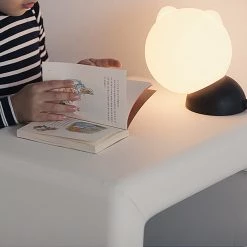 Juwas Adorable Round Cat Warm Night Light NEW ARRIVAL