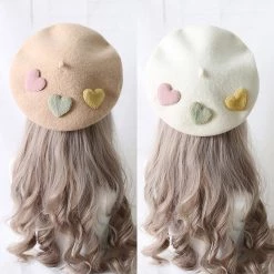 Juwas Lovely Mini Hearts Beret Hat