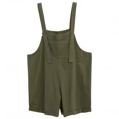 Juwas Pure Color Wide Leg Overalls Dungaree