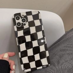 Juwas Black Plaid IPhone Case