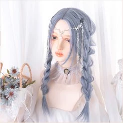 Juwas Fashion & Beauty Fair Kei Silver Gray Long Wigs
