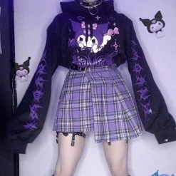 Juwas Pastel Goth Kuromi Hoodie CLOTHING