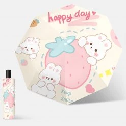 Juwas Cartoon Rabbit Strawberry Print Umbrella NEW ARRIVAL