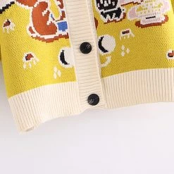 Juwas Comfy Cartoon Knitted Cardigan CLOTHING