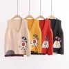 Juwas College Style Kitty Embroidery Vest CLOTHING